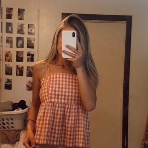 PINK GINGHAM TANK TOP